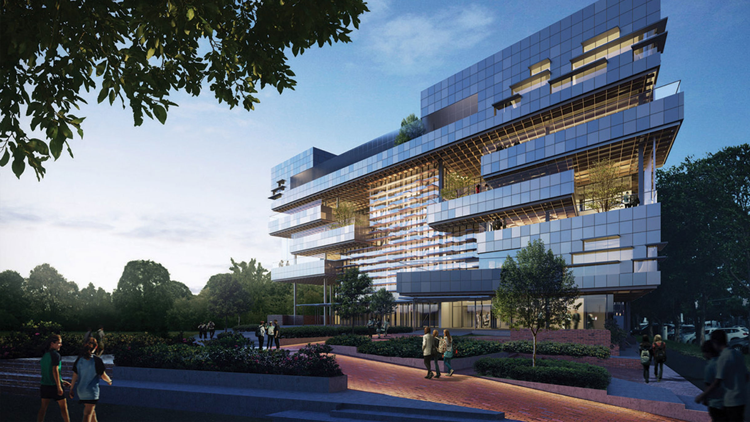 The outside of South Melbourne Primary School in the early evening