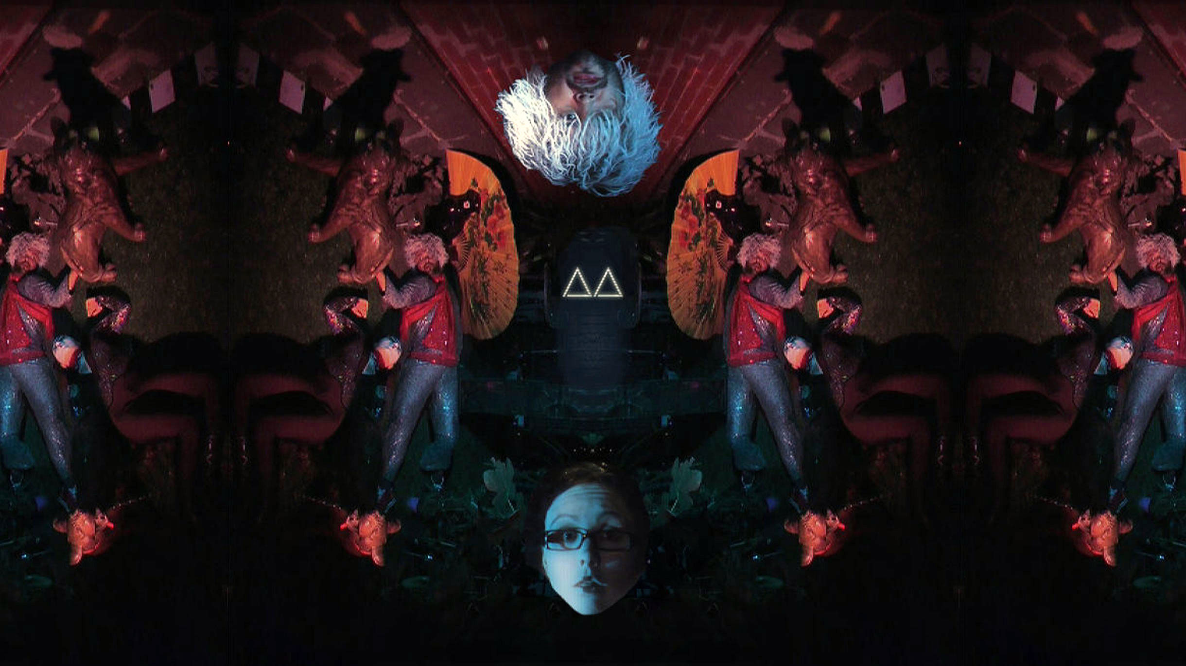 A still from The Bad Father's cover of Take On Me By Aha featuring Nathan Little and Amy Bodossian